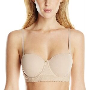 NATORI Womens Bra 34DDD Balconett Bra Tan #774070 Truly Smooth removable straps